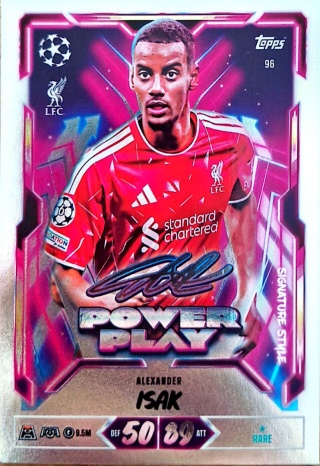 96 Alexander Isak Liverpool Power Play Signature Style Match Attax 2026/27