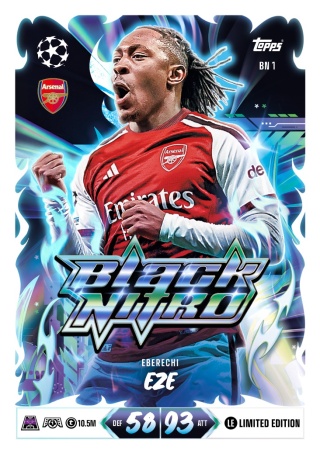 BN1 Eberechi Eze Arsenal Limited Edition Black Nitro Match Attax 2026/27