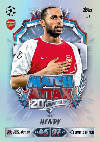 LE1 Thierry Henry Arsenal Limited Edition Legend Match Attax 2026/27