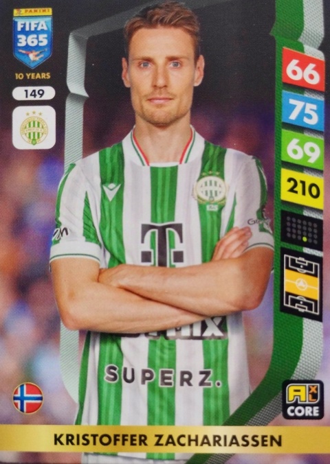 149 Kristoffer Zachariassen Ferencvárosi Core FIFA 365 2025