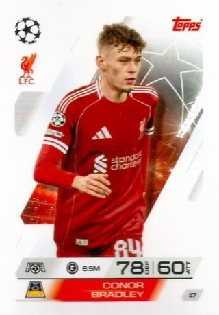 17 Conor Bradley Liverpool Base Match Attax 2025/26