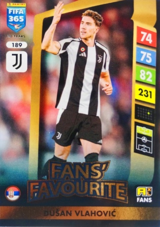 189 Dušan Vlahović Juventus Fans’ Favourite FIFA 365 2025