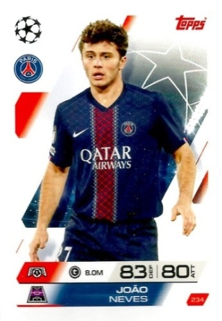 234 João Neves PSG Base Match Attax 2025/26