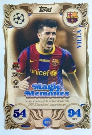 429 David Villa FC Barcelona Magic Memories Match Attax 2025/26