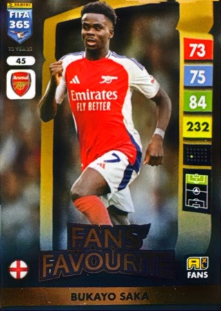 45 Bukayo Saka Arsenal Fans’ Favourite FIFA 365 2025