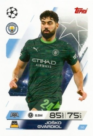 50 Joško Gvardiol Manchester City Base Match Attax 2025/26