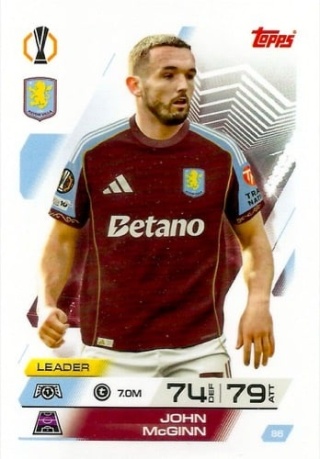 86 John McGinn Aston Villa Base Match Attax 2025/26