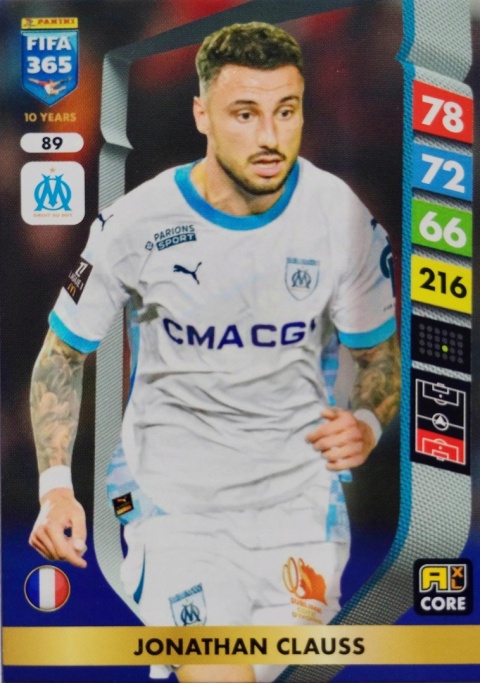 89 Jonathan Clauss Olympique Marsylia Core FIFA 365 2025