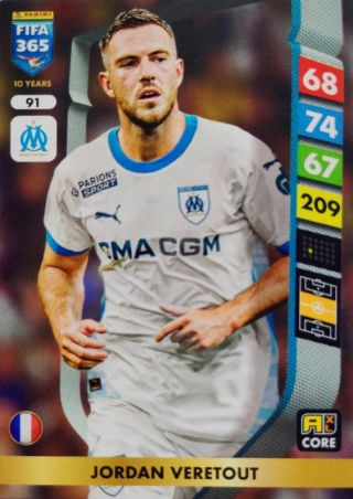 91 Jordan Veretout Olympique Marsylia Core FIFA 365 2025