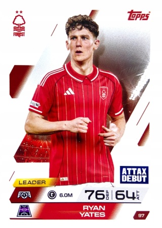 97 Ryan Yates Nottingham Forest Base Match Attax 2025/26