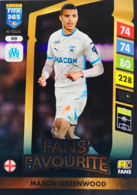 99 Mason Greenwood Olympique Marsylia Fans’ Favourite FIFA 365 2025