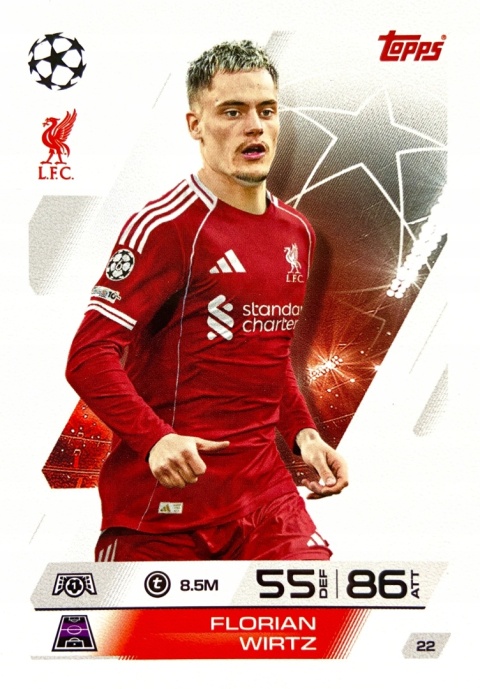 22 Florian Wirtz Liverpool Base Match Attax 2025/26