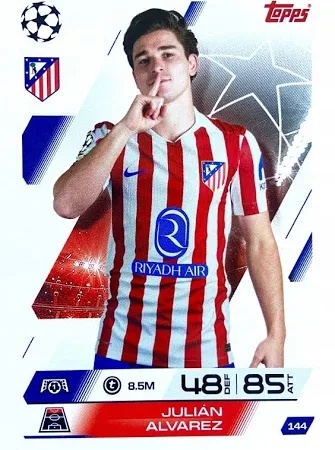 144 Julián Alvarez Atlético Madryt Base Match Attax 2025/26
