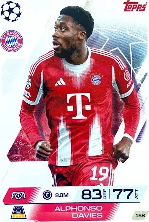 158 Alphonso Davies FC Bayern Base Match Attax 2025/26