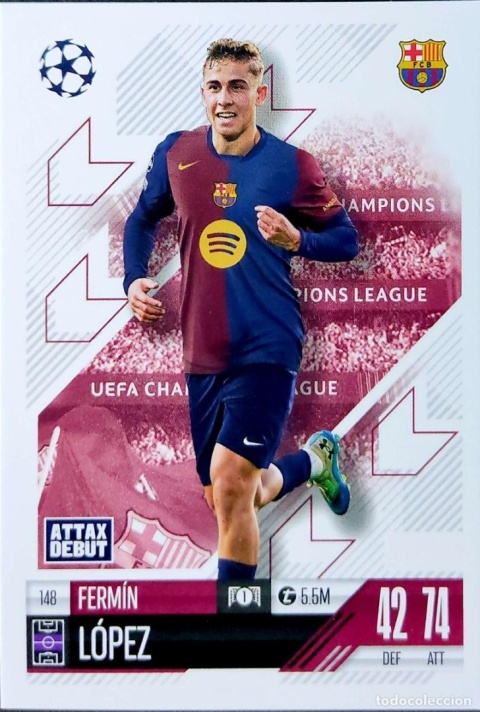 148	Fermín López FC Barcelona Base card Match Attax 2024/25