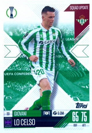 20 Giovani Lo Celso Real Betis Balompié Squad Update Match Attax Extra 2025