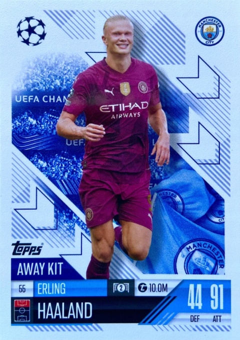 55 Erling Haaland Manchester City Away Kit Match Attax Extra 2025