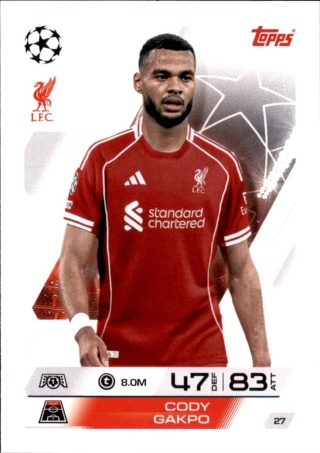 27 Cody Gakpo Liverpool Base Match Attax 2025/26