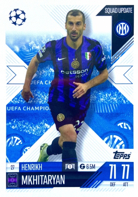 27 Henrikh Mkhitaryan Inter Squad Update Match Attax Extra 2025