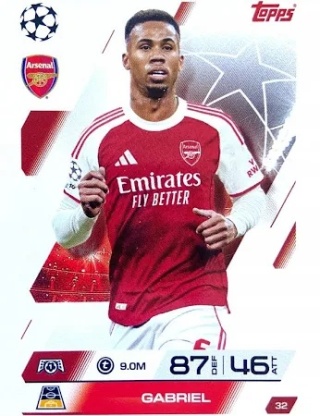 32 Gabriel Arsenal Base Match Attax 2025/26