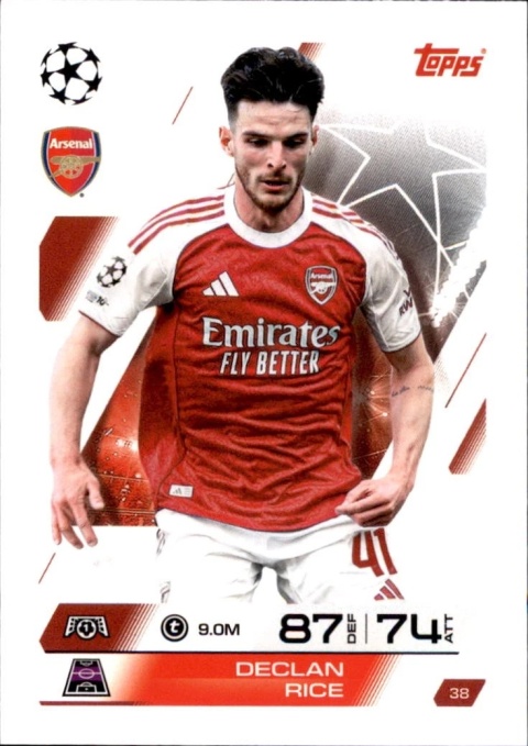 38 Declan Rice Arsenal Base Match Attax 2025/26