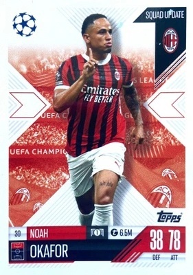 30 Noah Okafor AC Milan Squad Update Match Attax Extra 2025