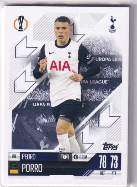 66 Pedro Porro Tottenham Hotspur Base card Match Attax 2024/25