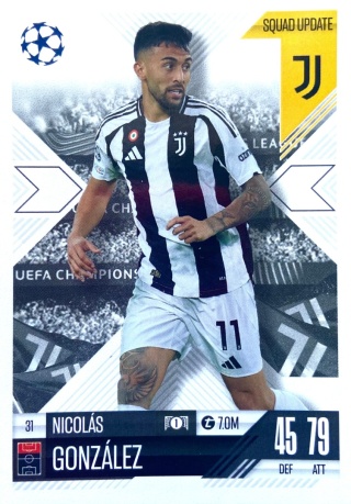 31 Nicolás González Juventus Squad Update Match Attax Extra 2025