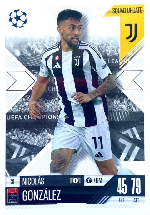 31 Nicolás González Juventus Squad Update Match Attax Extra 2025