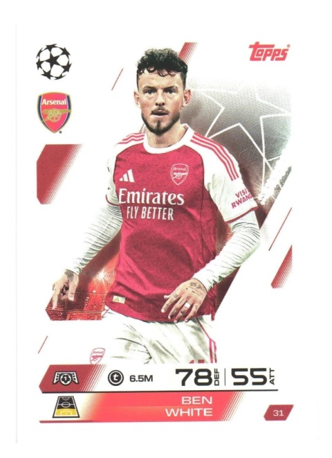 31 Ben White Arsenal Base Match Attax 2025/26