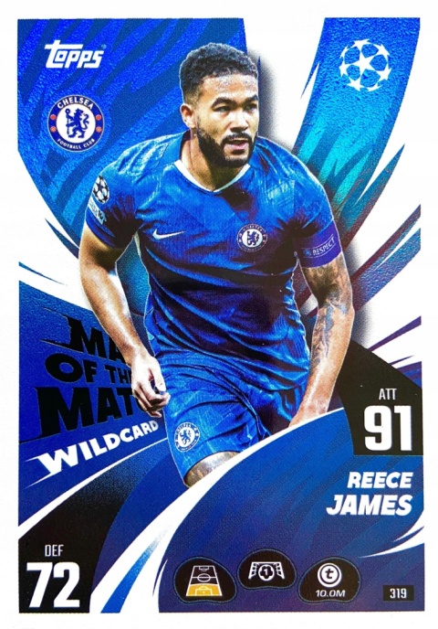 319 Reece James Chelsea Man of the Match Wildcard Match Attax 2025/26