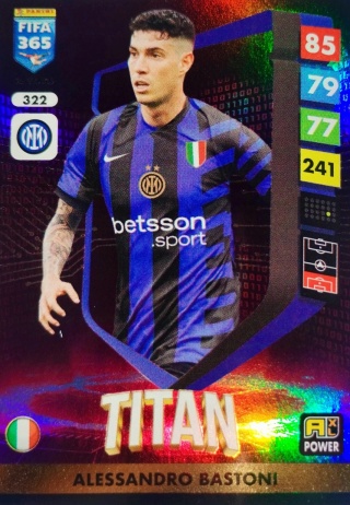 322 Alessandro Bastoni Inter Power Titan FIFA 365 2025