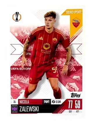 35 Nicola Zalewski AS Roma Squad Update Match Attax Extra 2025