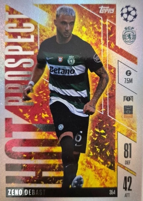 354 Zeno Debast Sporting Hot Prospect Match Attax Extra 2025