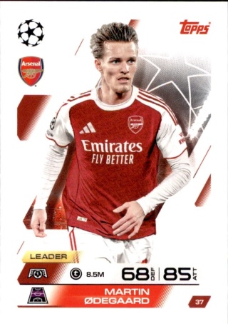 37 Martin Ødegaard Arsenal Base Match Attax 2025/26