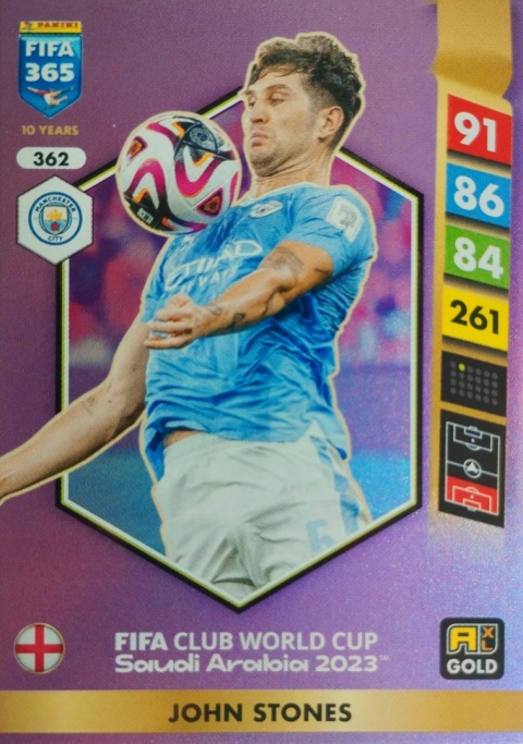 362 John Stones Manchester City Gold FIFA Club World Cup 2023 FIFA 365 2025