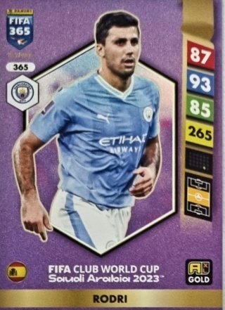 365 Rodri Manchester City Gold FIFA Club World Cup 2023 FIFA 365 2025