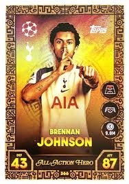 366 Brennan Johnson Tottenham All-Action Hero Match Attax 2025/26