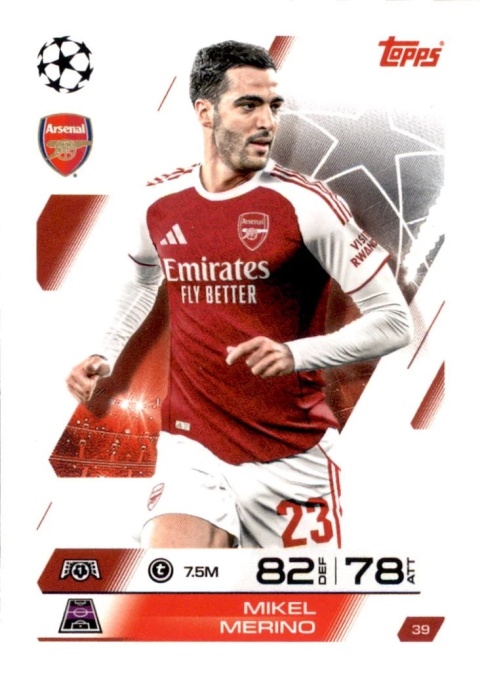 39 Mikel Merino Arsenal Base Match Attax 2025/26