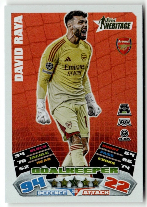 388 David Raya Arsenal Heritage Match Attax 2025/26