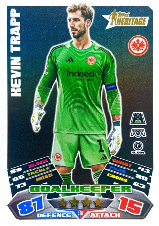 391 Kevin Trapp Eintracht Frankfurt Heritage Match Attax 2025/26