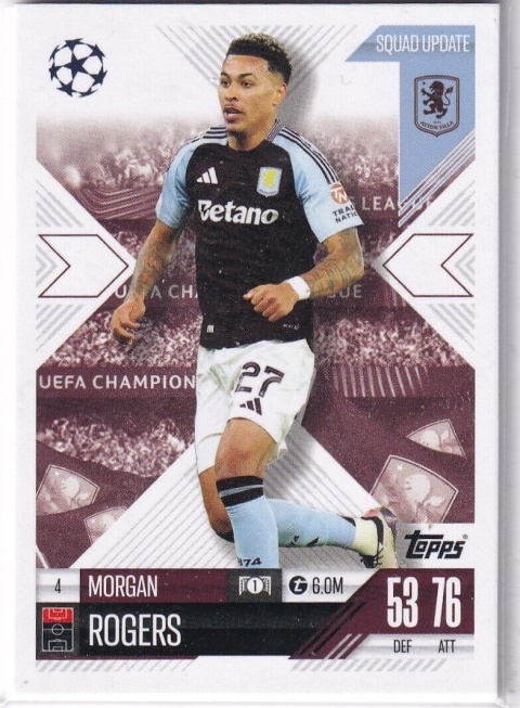 4 Morgan Rogers Aston Villa Squad Update Match Attax Extra 2025