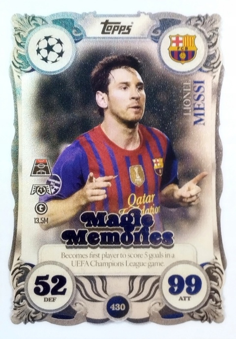 430 Lionel Messi FC Barcelona Magic Memories Match Attax 2025/26