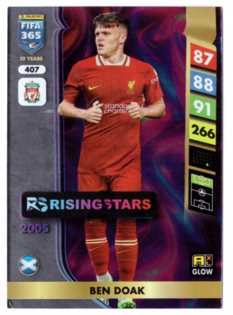 407 Ben Doak Liverpool Glow Rising Star FIFA 365 2025