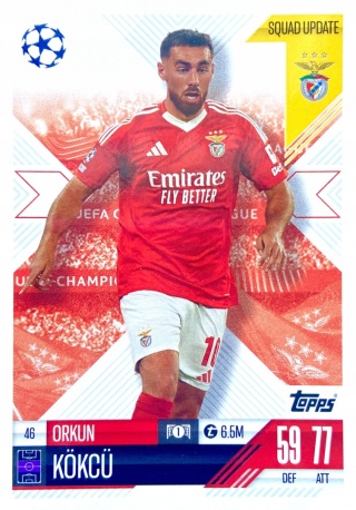 46 Orkun Kökçü SL Benfica Squad Update Match Attax Extra 2025