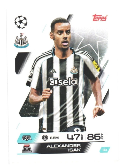80 Alexander Isak Newcastle United Base Match Attax 2025/26