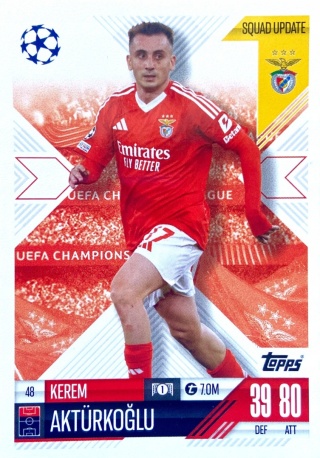 48 Kerem Aktürkoğlu SL Benfica Squad Update Match Attax Extra 2025