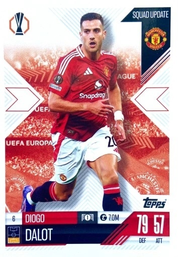 6 Diogo Dalot Manchester United Squad Update Match Attax Extra 2025