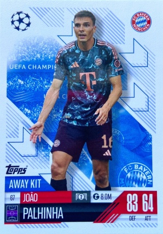 67 João Palhinha FC Bayern München Away Kit Match Attax Extra 2025