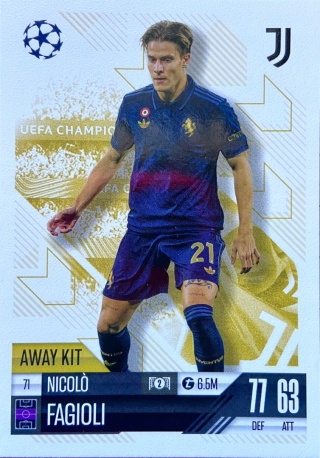 71 Nicolò Fagioli Juventus Away Kit Match Attax Extra 2025